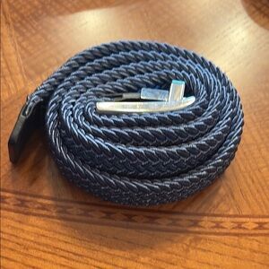 Johnston & Murphy Braided Belt - Blue and Silver